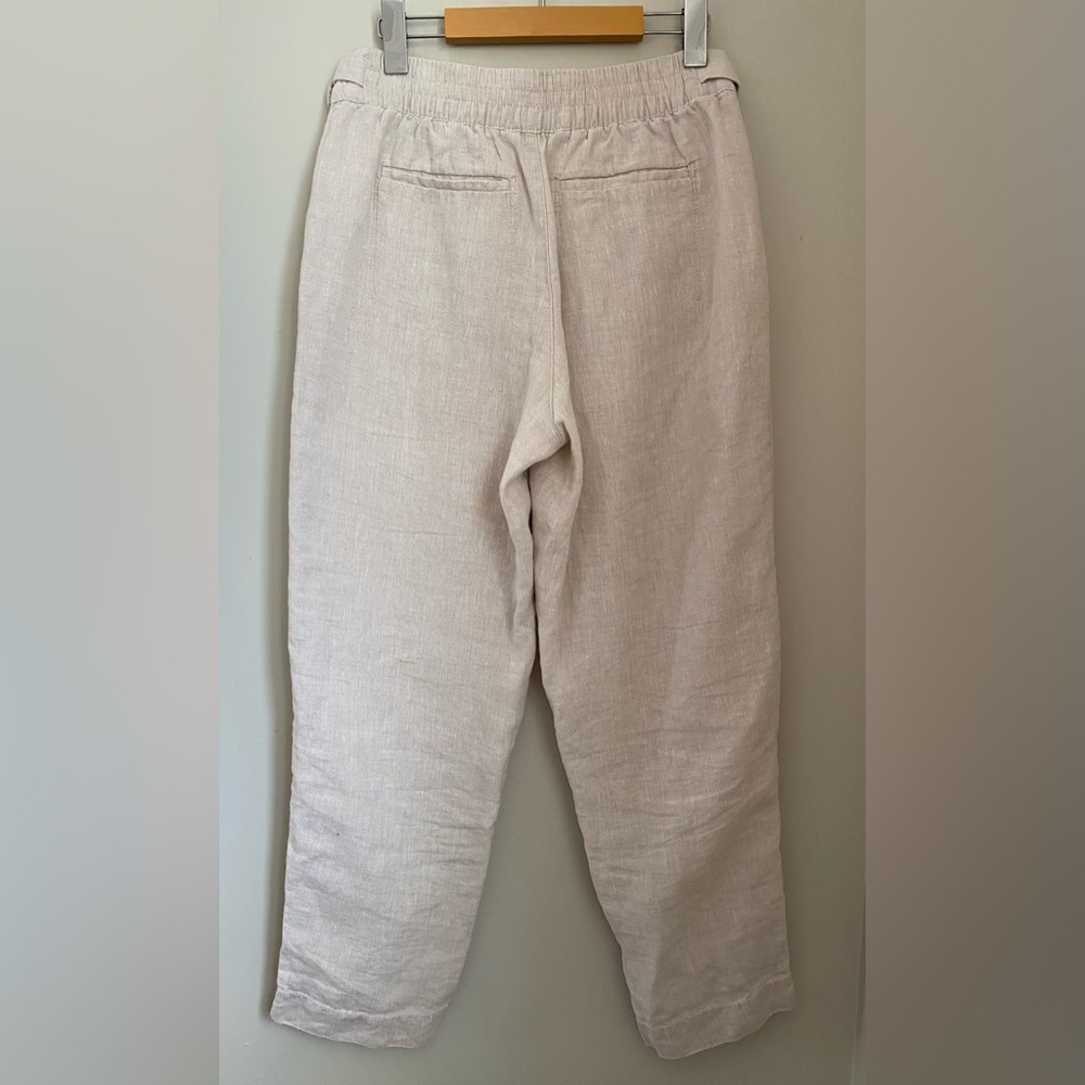 ATHLETA Voyager Linen Pant Light Cream Crop Ankle Size 4 Cottagecore Coastal - Picture 4 of 10